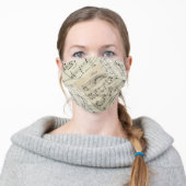 Sheet music on a mask: adult cloth face mask (Worn)