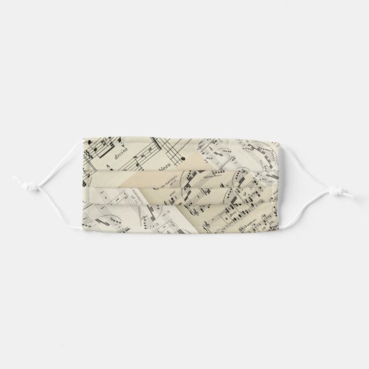 Sheet music on a mask: adult cloth face mask (Front, Folded)