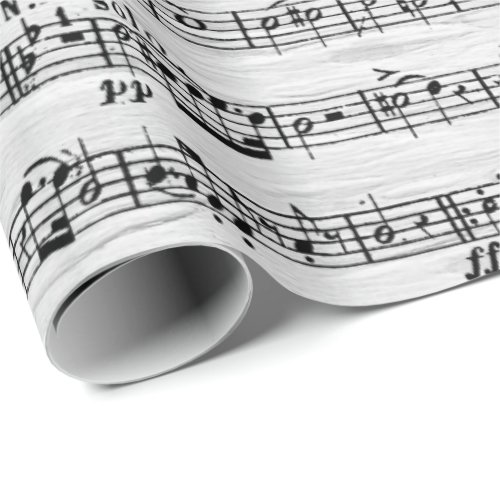 Sheet Music On Birch Wrapping Paper