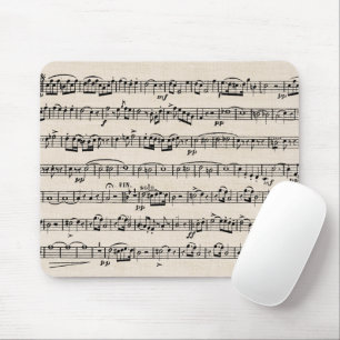 Sheet Music On Burlap Mouse Pad