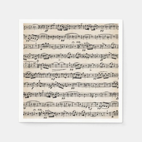 Sheet Music On Old Paper Napkins