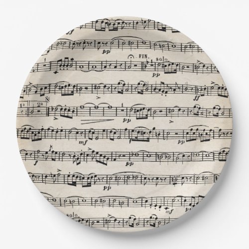 Sheet Music On Old Paper Paper Plates
