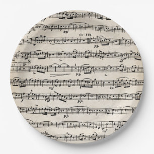 Sheet Music On Old Paper Plates