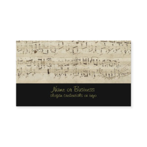 Sheet Music on Parchment Handwritten in Ink Business Card