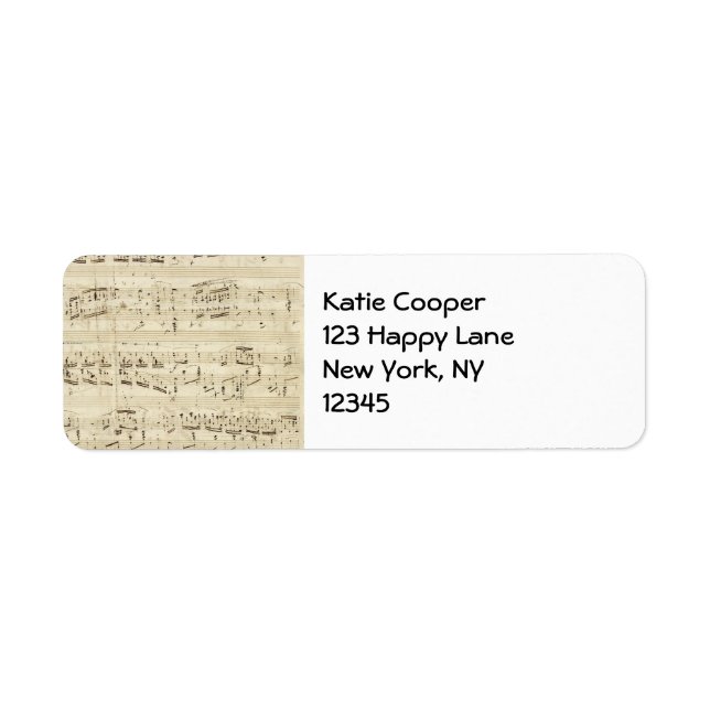 Sheet Music on Parchment Handwritten in Ink Label (Front)