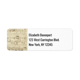 Sheet Music on Parchment Handwritten in Ink Label