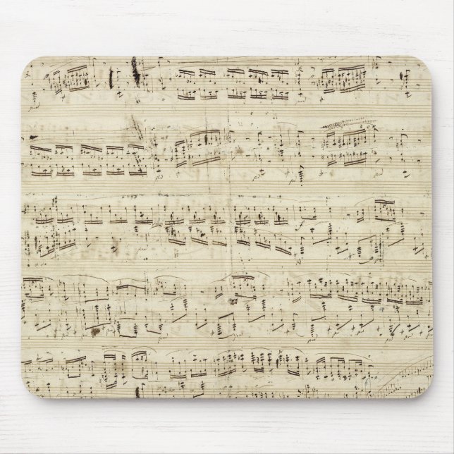 Sheet Music on Parchment Handwritten in Ink Mouse Pad (Front)