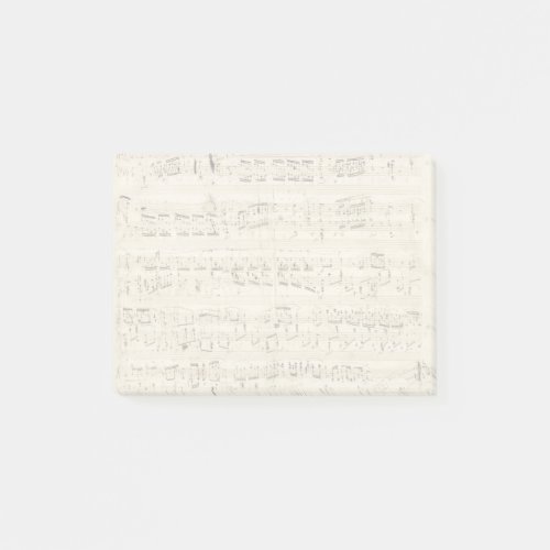 Sheet Music on Parchment Handwritten in Ink Post_it Notes