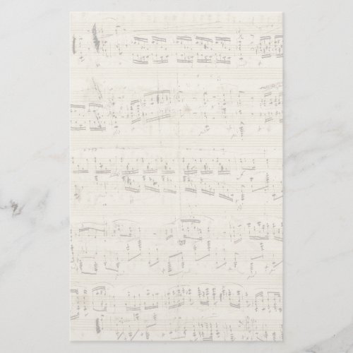 Sheet Music on Parchment Handwritten in Ink Stationery