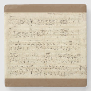 Sheet Music on Parchment Handwritten in Ink Stone Coaster