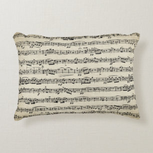 Sheet Music On Vintage Paper Accent Pillow
