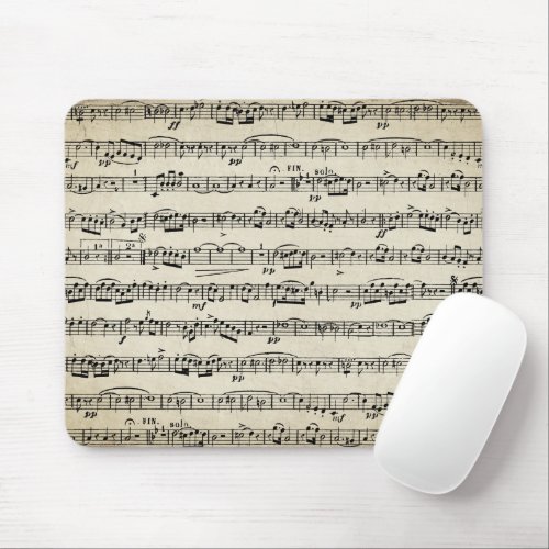 Sheet Music On Vintage Paper Mouse Pad