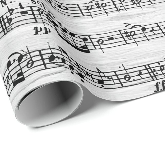 Sheet Music On White Birch Wrapping Paper (Roll Corner)