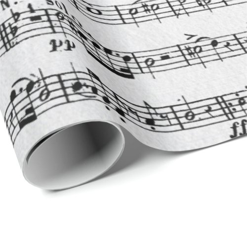 Sheet Music On Whitewashed Wood Wrapping Paper