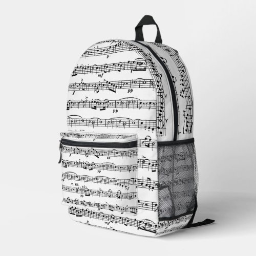 Sheet Music Pattern Printed Backpack