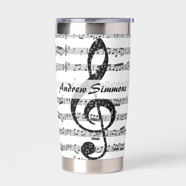 Sheet music personalized insulated tumbler (Left)