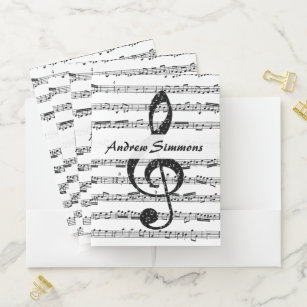 Personalized vintage leather sheet music organizer binder cover