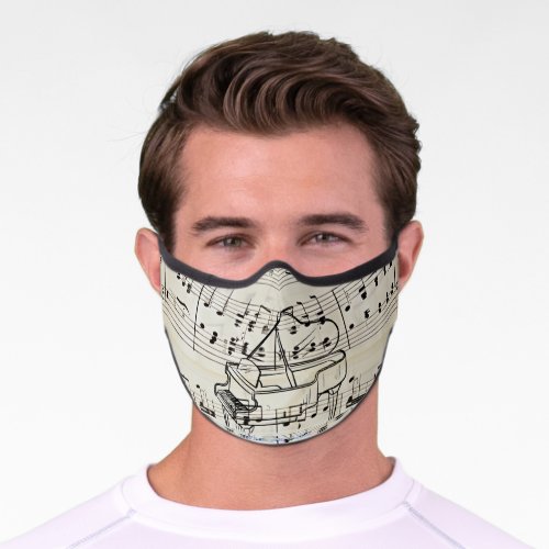 sheet music piano Premium Face Mask
