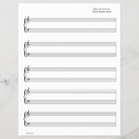 Sheet Music - Piano & Vocal (Write your own music) | Zazzle.com