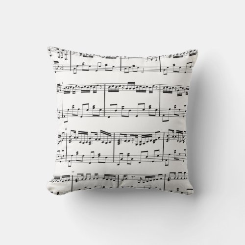 Sheet Music Pillow  Black and White