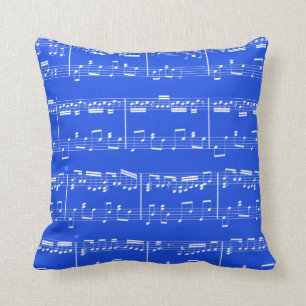 Sheet Music Pillow Royal Blue