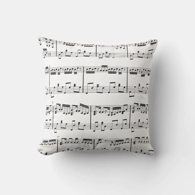 Sheet Music Pillow  White (Front)