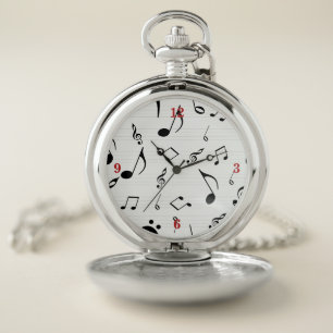 Sheet Music Pocket Watch