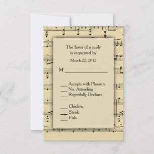 Sheet Music  RSVP with Menu Choices