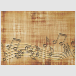 Sheet Music Rustic Gold Background Decoupage