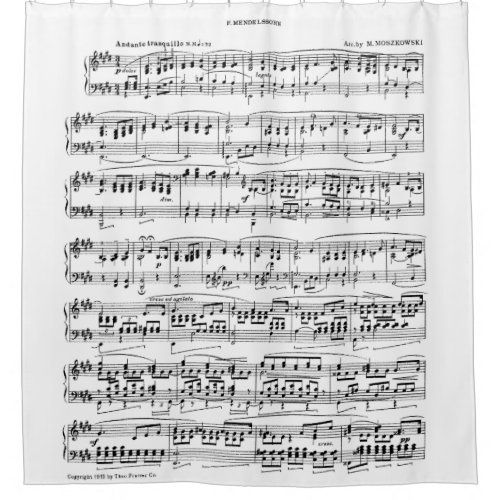 Sheet Music Shower Curtain