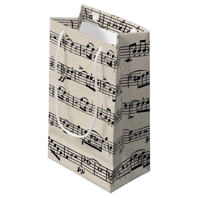 Sheet Music Small Gift Bag (Front Angled)