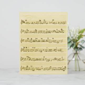 Sheet Music Song Notes Antique Ivory Paper Sheet