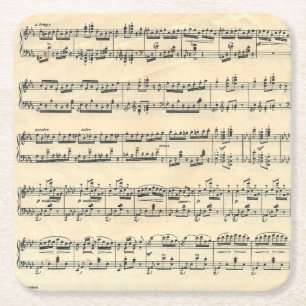 Sheet Music Square Paper Coaster