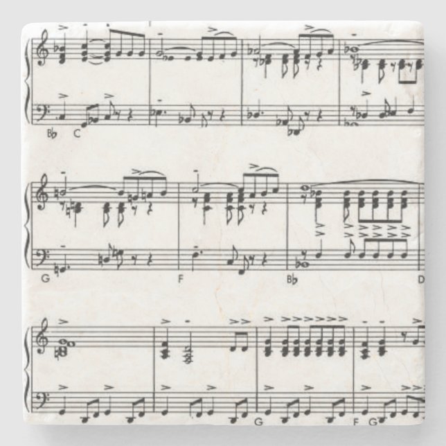 Sheet Music Stone Coaster (Front)