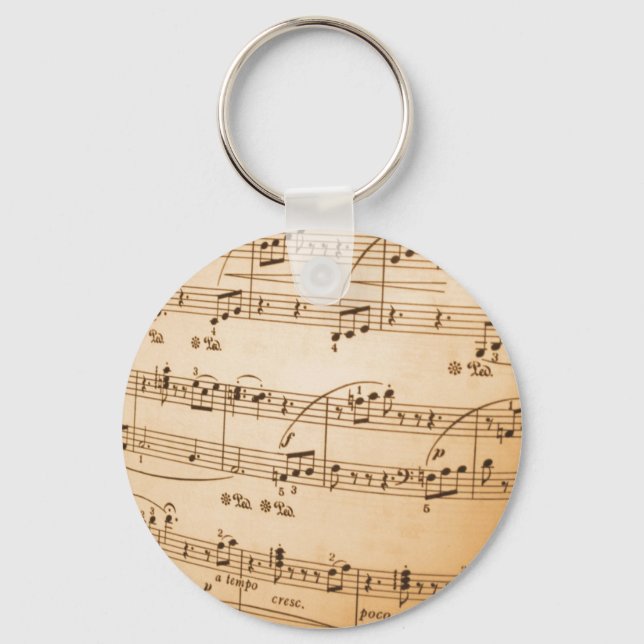 Sheet Music Template Create Your Own Custom Gifts Keychain (Front)