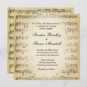 Sheet Music Theme Wedding Invitation
