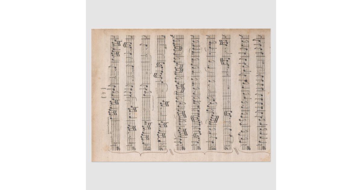 Sheet Music Vintage Handwritten Brackets Decoupage | Zazzle