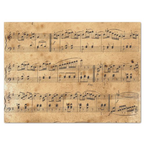 Sheet Music Vintage Parchment Background Decoupage