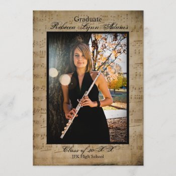 Sheet Music W/photos - Graduation Announcement by Midesigns55555 at Zazzle
