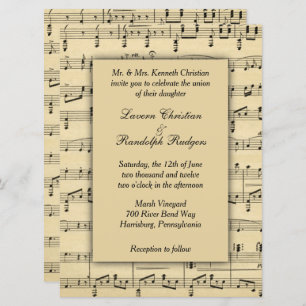 Sheet Music Wedding Invitation