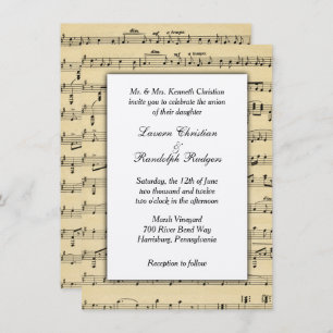 Sheet Music Wedding Invitation