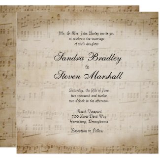Sheet Music Wedding Invitation