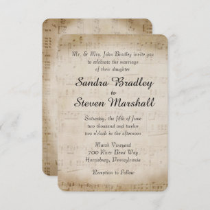 Sheet Music Wedding Invitation