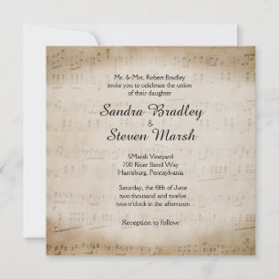 Sheet Music Wedding Invitation