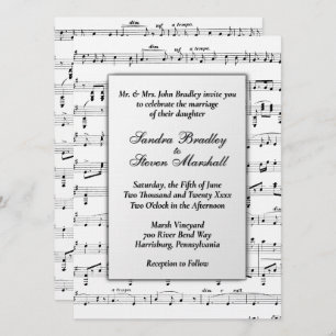 Sheet Music Wedding Theme Invitation