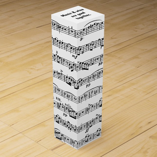 Sheet Music With Quote Wine Box (Front)