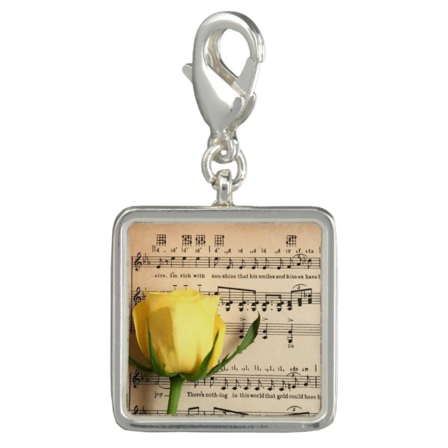Sheet Music Yellow Rose Charm (Front)