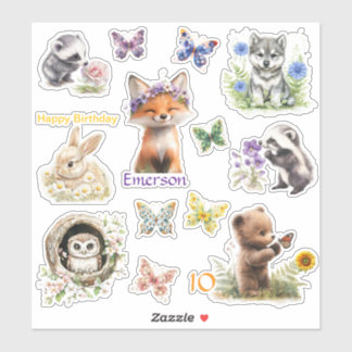 Sheet of 13 Custom-Cut Vinyl Stickers Customize