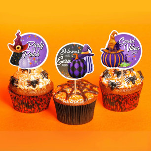 Sheet of 16 Halloween Pumpkin and Witch Stickers 