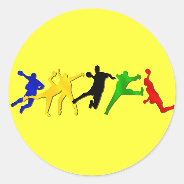 Sheet of 20 handball stickers for fans and players (Front)